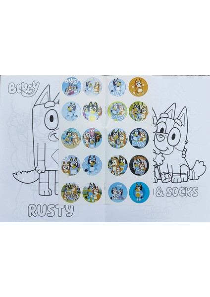 4 Adet Stickerli Boyama Kitabı (Bluey/brawlstars/örümcek Ad./sonic Figürlü)