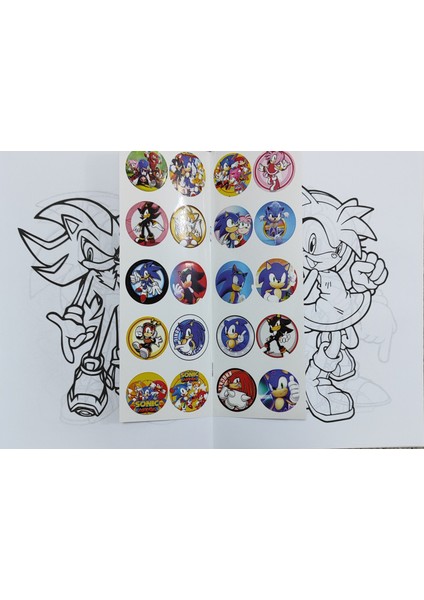 4 Adet Stickerli Boyama Kitabı (Bluey/brawlstars/örümcek Ad./sonic Figürlü)