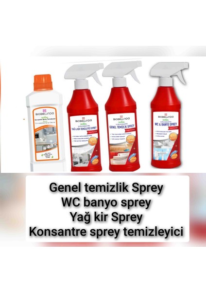 Yagkir Ev Banyo Genel Temizlik Sprey ve Konsantre Sprey Temizleyici