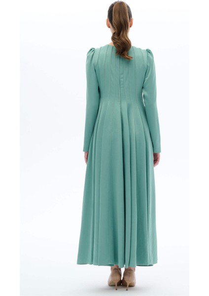 Şerit Biyeli Elbise Yeşil fırsatları