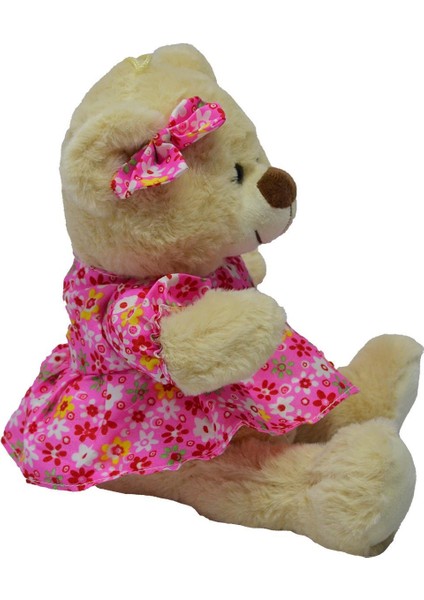 Elbiseli Tokalı Peluş Ayı 30 cm (Pembe) modelleri