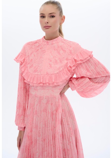 Desenli Plata Elbise Pembe fiyatları