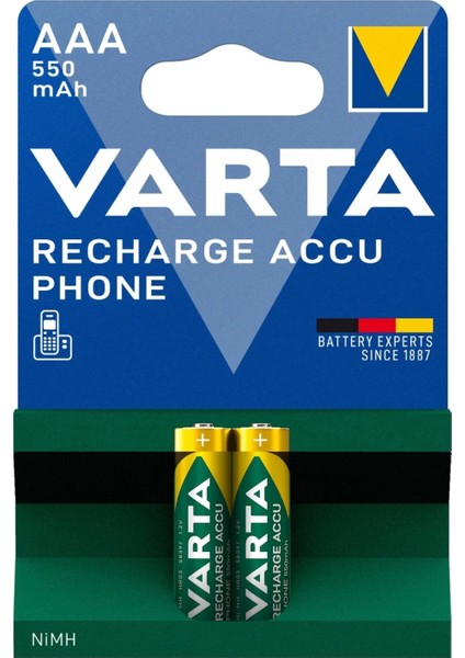 Varta Nı-Mh 1.2V 550 Mah HR03 Aaa Şarjlı 2li Ince Kalem Pil (4887)
