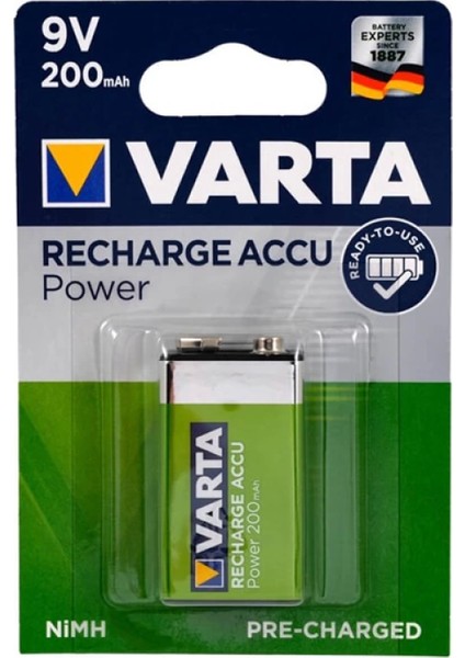 Varta 9 Volt 200 Mah Şarjlı Pil (4887)