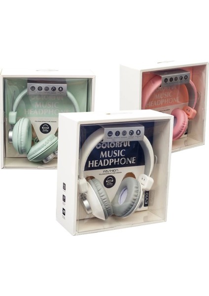 Ev-10 3.5mm Jacklı Kulaküstü Mikrofonlu Kablolu Tasarım Kulaklık (4887) modelleri