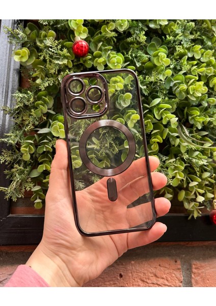 iPhone 14 Pro Max Kamera Lens Korumalı Şeffaf Magsafeli Darbe Emici Kılıf - Kırılmaz Cam Hediyeli