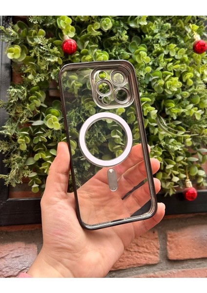 iPhone 14 Pro Max Kamera Lens Korumalı Şeffaf Magsafeli Darbe Emici Kılıf - Kırılmaz Cam Hediyeli