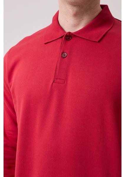 Galanthus Polo Sweat Erkek Uzun Kollu Pamuklu Sweatshirt İş ve Günlük Kullanım İçin