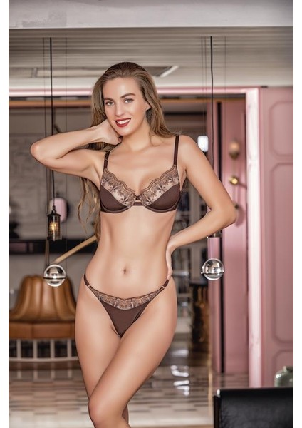 Azze Sütyen String Takım Kahve (BRF31592)