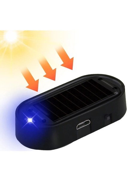 Mavi Renk Güneş Enerjili Araba Işıklı Hırsızlık Alarm Ledi, USB Şarj Edilebilir LED Hareket Uyumlu modelleri