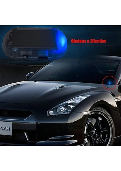 1 Adet Mavi Renk Araba Alarm Işığı, Araç Iç Mekan Sensörü ,caydırıcı Neon Işığı, USB Şarj Edilebilir