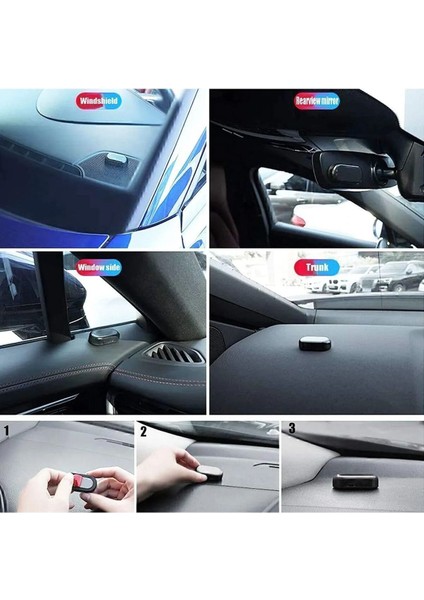 1 Adet Mavi Renk Araba Alarm Işığı, Araç Iç Mekan Sensörü ,caydırıcı Neon Işığı, USB Şarj Edilebilir