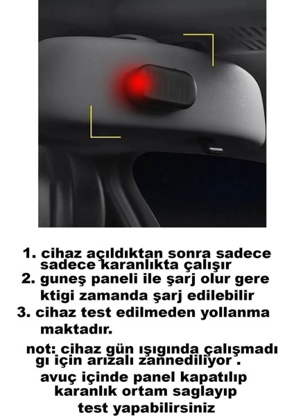 1 Adet Kırmızı Renk Araba Güneş Enerjili Hırsızlık Önleyici Caydırıcı Alarm Ledi fırsatları
