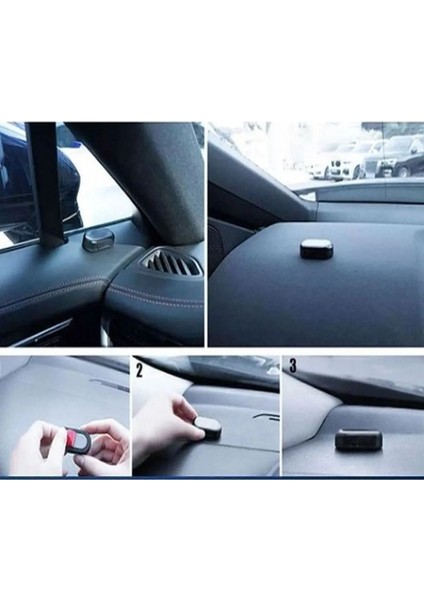 Kırmızı Renk Güneş Enerjili Araba Hırsızlık Alarm Ledi, USB Şarj Edilebilir LED Hareket Sensörü