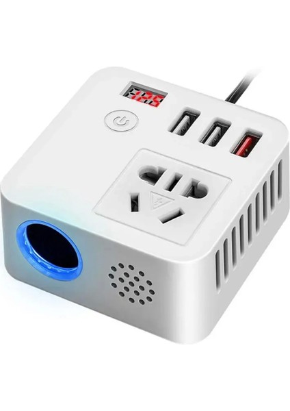 Çok Fonksiyonlu USB Araç Invertörü 12V/24V 220V Güç Dönüştürücü (4887)