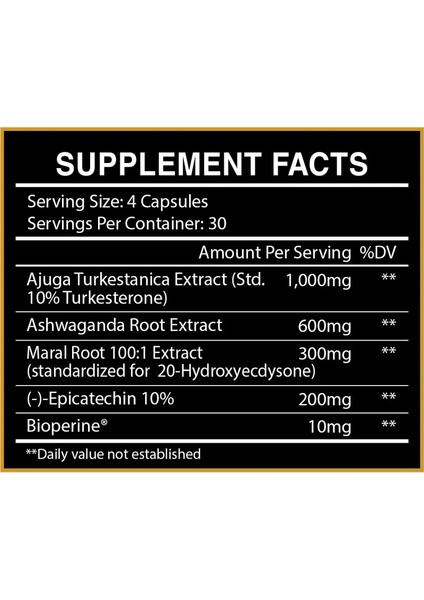 Turkovar (Turkesteron + Hint Ginseng+ Ecdysterone) 120 Kapsül