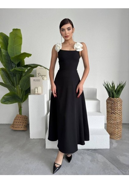 Butik Matilda Gül Ip Askılı Elbise