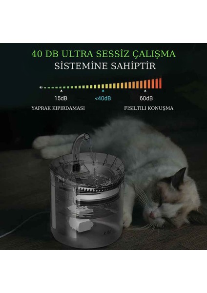 Hareket Sensörlü Kedi Köpek İçin Otomatik Su Pınarı Ultra Sessiz Su Çeşmesi Su Sebili indirimleri