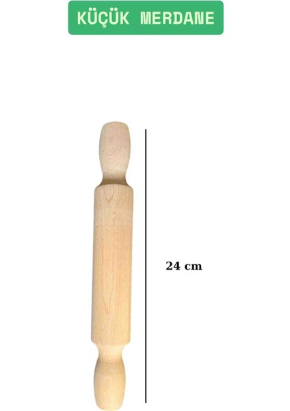Kamptek Ahşap Atölyesinden Küçük Hobi Kurabiye Merdanesi Verniksiz Doğal 24 cm modelleri