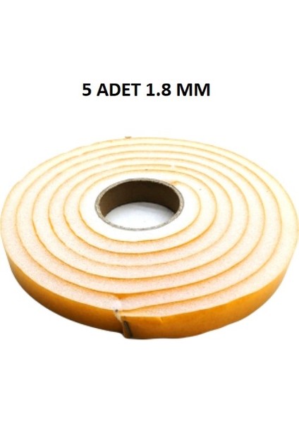 5 Adet Kapı Pencere Isı Yalıtım Süngeri Yapışkanlı Pencere Rüzgar Bandı 18 mm x 2,5 M