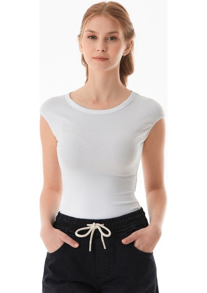 Basic Bisiklet Yaka Çıtçıtlı Likralı Modal Body