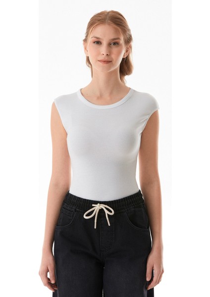 Basic Bisiklet Yaka Çıtçıtlı Likralı Modal Body