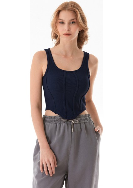 Fitilli Dikişli Crop Body