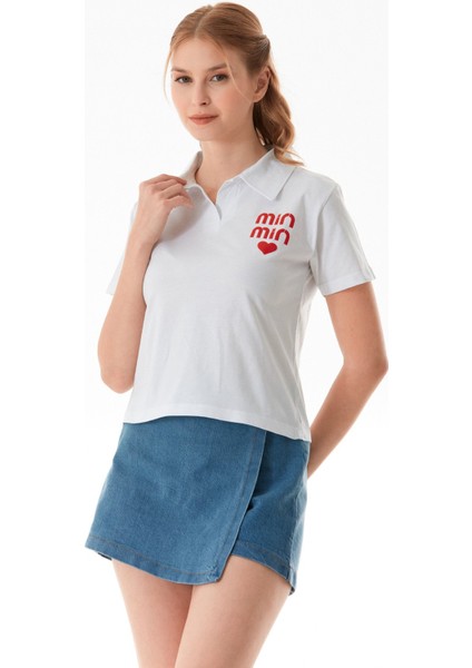 Min Min Baskılı Polo Yaka Tişört modelleri