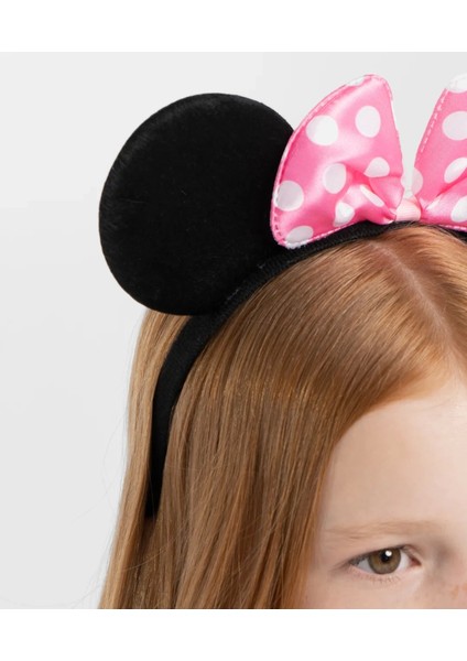 Pembe Fiyonklu Minnie Mouse Tacı Mini Kulak (4887)