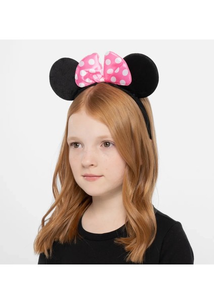 Pembe Fiyonklu Minnie Mouse Tacı Mini Kulak (4887)