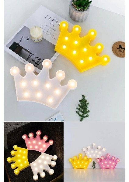 3D Dekoratif Pilli Kraliçe Tacı Model LED Masa ve Gece Lambası Yeni!!!