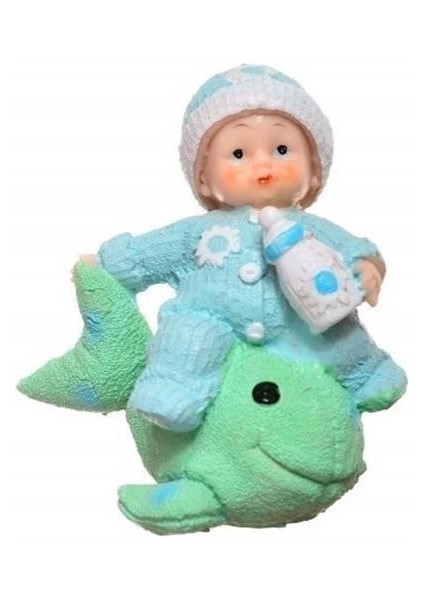 Hediyelik Sevimli Mavi Bebek Biblo Polyester Süs Eşyası Yeni!!!