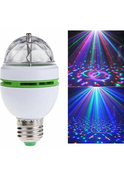 Renkli LED Döner Başlıklı Disko Topu Ampul Gece Lambası Disco Lamp Yeni!!!