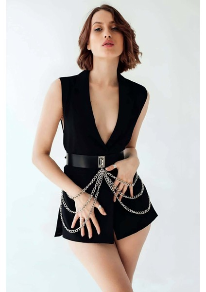 Kampanya Estevia Jrt Zincirli Deri Bel Kemer Harness - 904 Yeni!!!