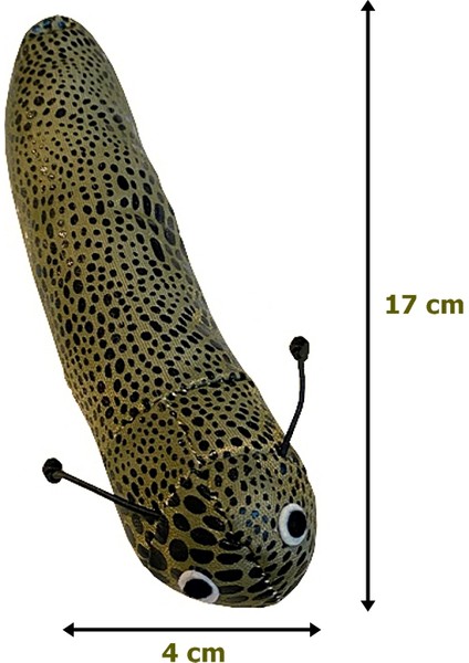 Kampanya Estevia Kedi Oyuncağı Kedi Otlu Benekli Tırtıl 4-17 cm Yeşil Yeni!!!
