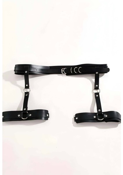 Kampanya Estevia Jrt Siyah Deri Jartiyer Harness - 804 Yeni!!!