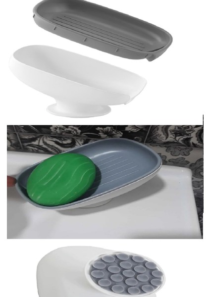 Lotus Sabunluk Çift Kademeli Giderli Vantuzlu Drenaj Katı Sabunluk Yeni!!!