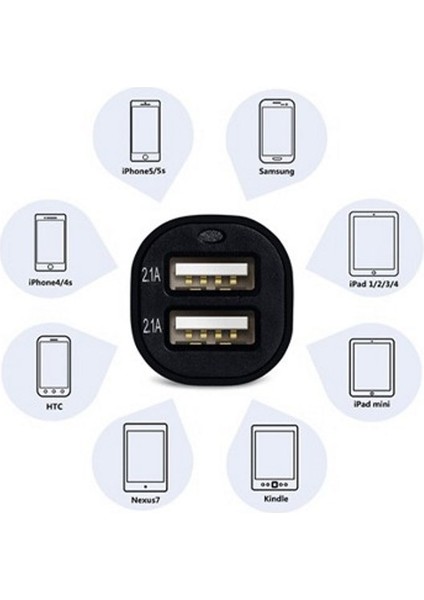Kampanya Estevia Çift USB Girişli 2.1 Amp Araç Çakmak Soketi Yeni!!!