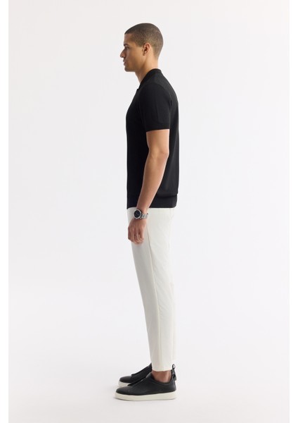 Erkek Siyah Regular Fit Polo Yaka Dokulu Triko T-shirt B005120 modelleri