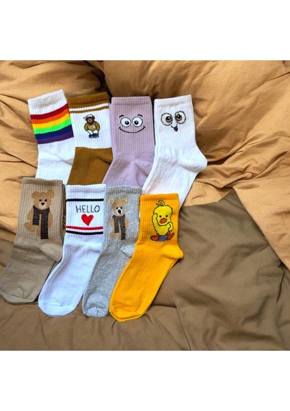 8 Li Renkli Eğlenceli Kolej Çorap Seti fiyatları
