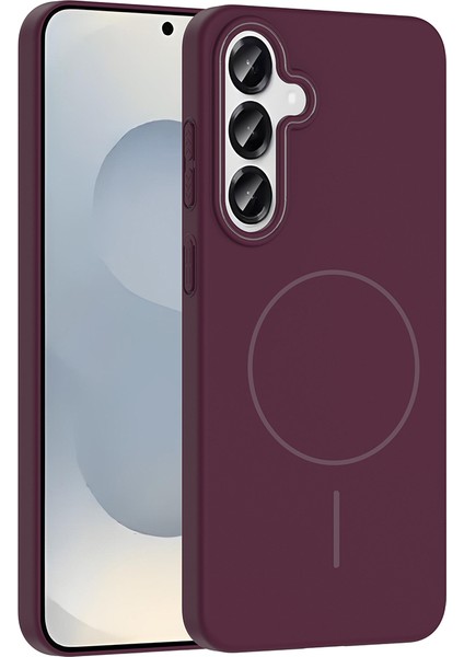 Samsung Galaxy S25 Plus Kılıf Kablosuz Şarj Özellikli Ruby Silikon Kapak