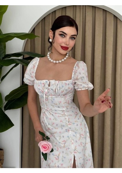 Zeze Balon Kol Elbise