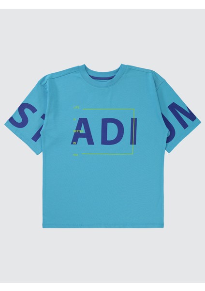 Erkek Çocuk Tişört 10-13 Yaş Turkuaz