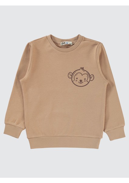 Erkek Çocuk Sweatshirt 2-5 Yaş Vizon