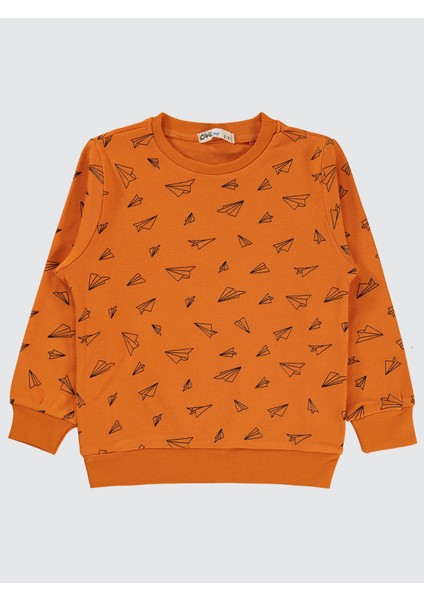 Erkek Çocuk Sweatshirt 2-5 Yaş Koyu Oranj