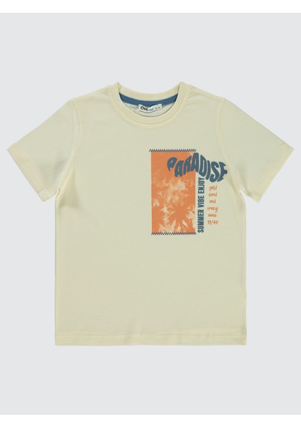 Erkek Çocuk Tişört 6-9 Yaş Fildişi