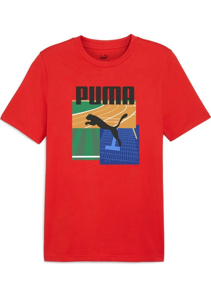 62790911 Graphıcs Summer Sports Tee Kırmızı Yuvarlak Yaka Regular Fit Baskılı Erkek T-Shirt