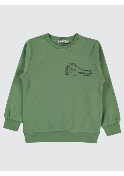 Erkek Çocuk Sweatshirt 2-5 Yaş Açık Haki