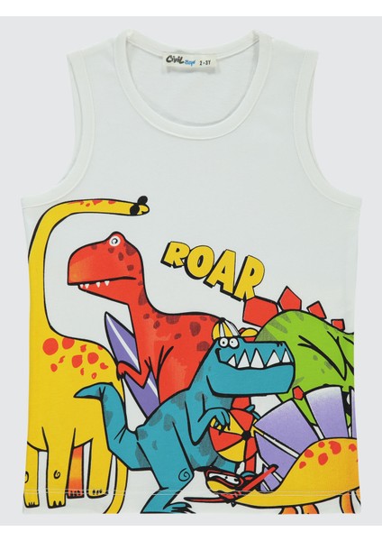 Erkek Çocuk Tişört 2-5 Yaş Beyaz