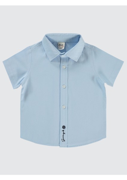 Erkek Bebek Gömlek 6-18 Ay Mavi